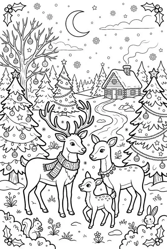 Christmas Landscape Coloring Pages