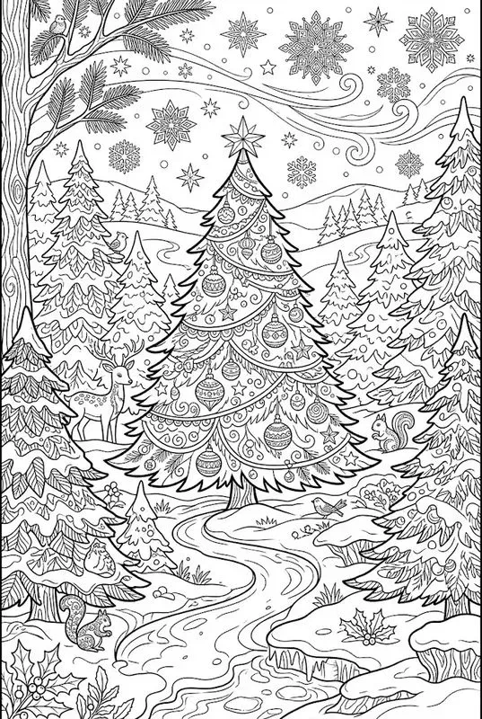 Christmas Landscape Coloring Pages