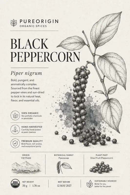 Organic Spice Label Fineline Sketchnotes