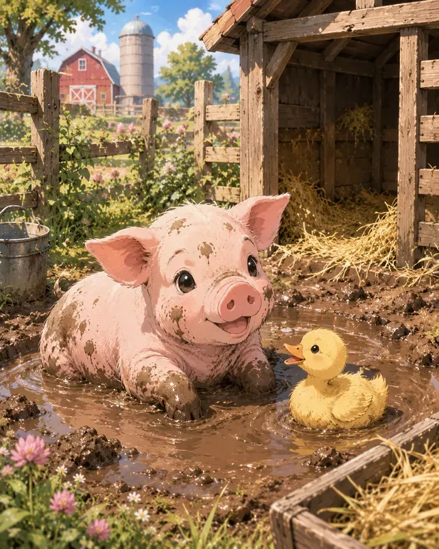 Farm Animals And Barnyard Anime Art