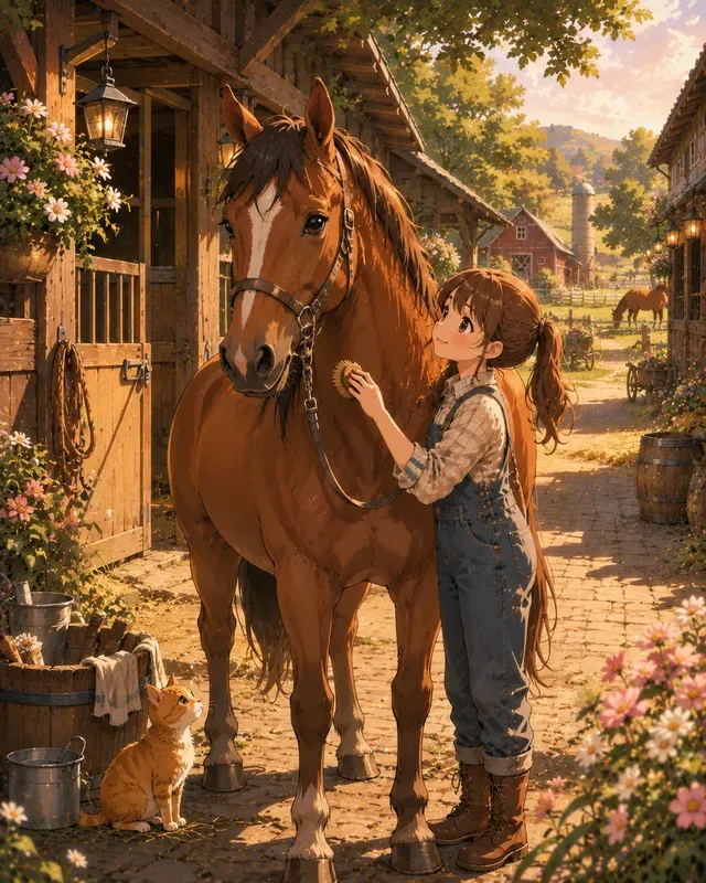 Farm Animals And Barnyard Anime Art