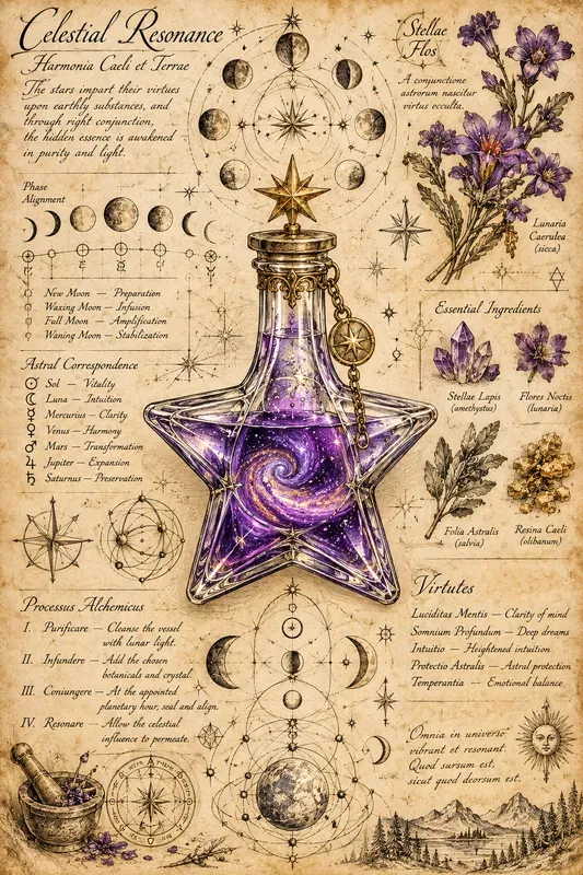 Mystic Alchemy Grimoire Formula Page Art
