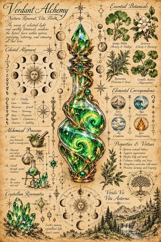 Mystic Alchemy Grimoire Formula Page Art