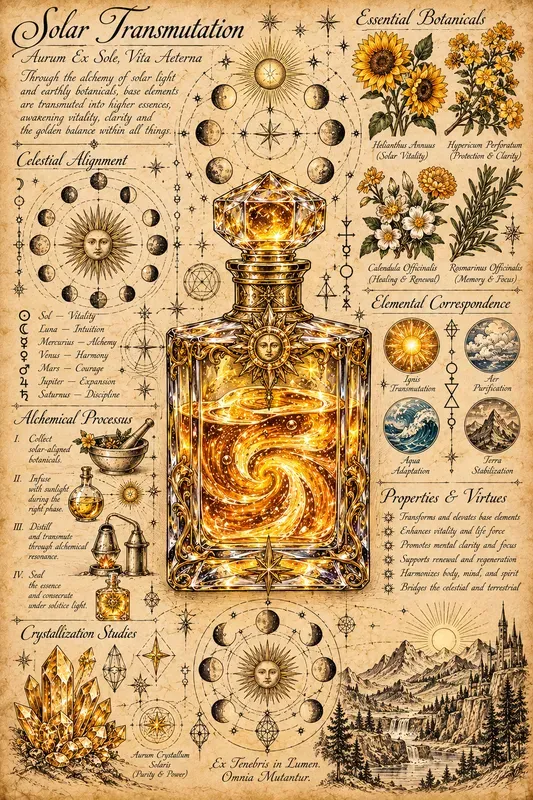 Mystic Alchemy Grimoire Formula Page Art