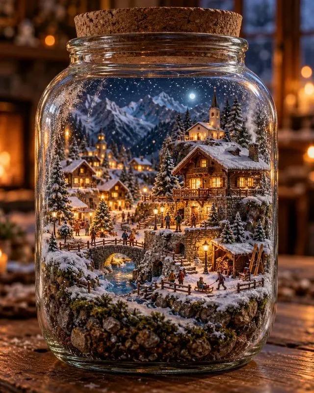 Miniature Worlds In Glass Jars