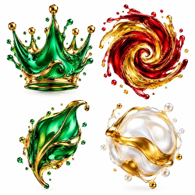 Photorealistic 3D Fluid Shape Icons