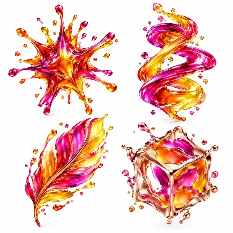 Photorealistic 3D Fluid Shape Icons