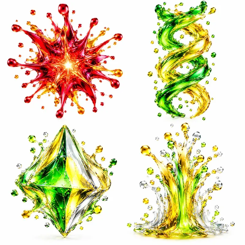 Photorealistic 3D Fluid Shape Icons