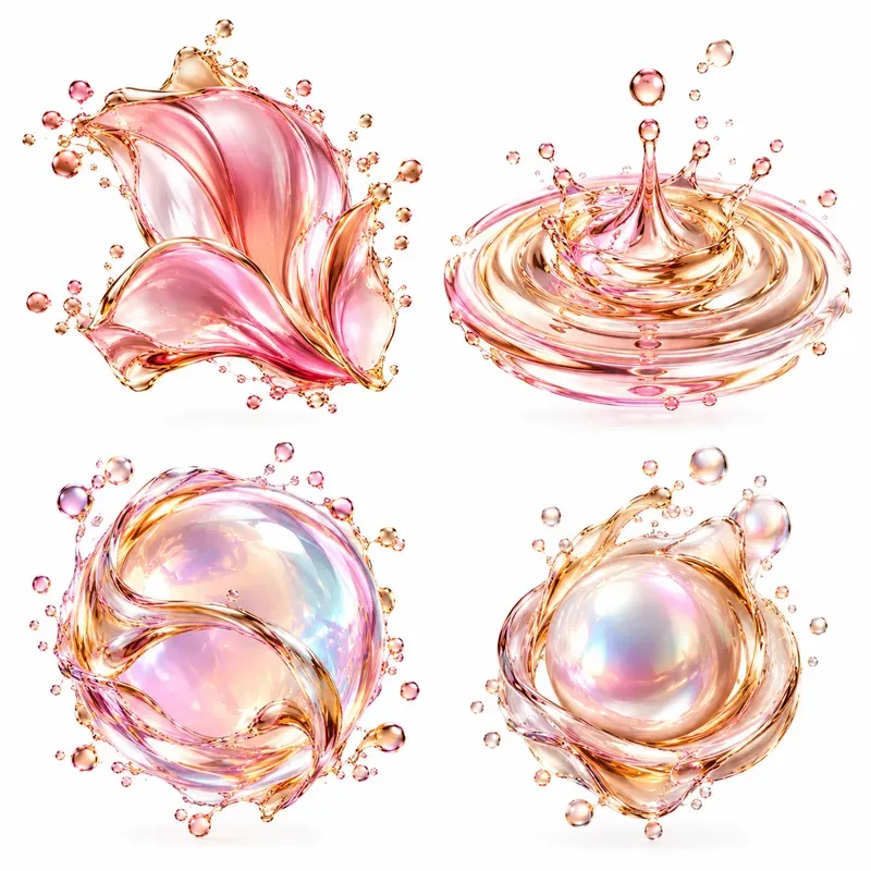 Photorealistic 3D Fluid Shape Icons