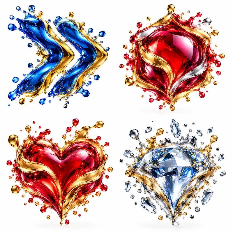 Photorealistic 3D Fluid Shape Icons