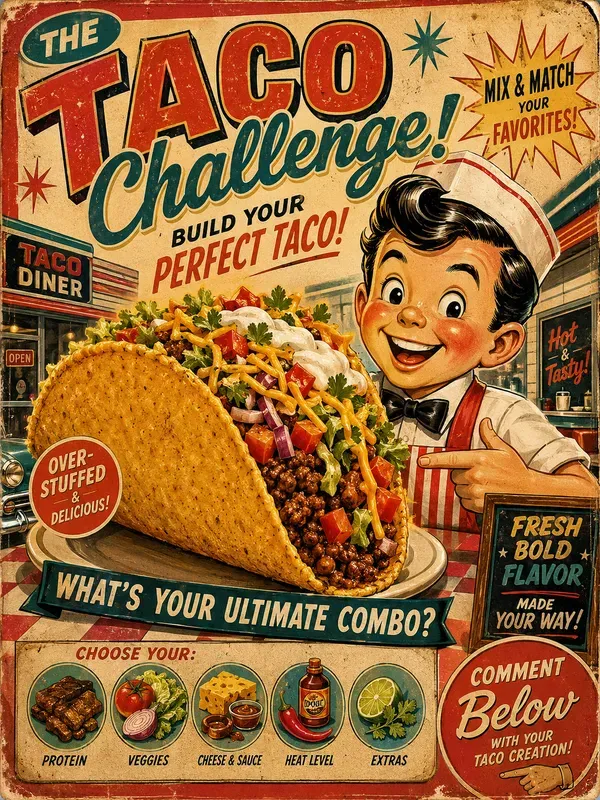 Retro Diner Engagement Posters