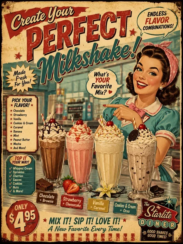 Retro Diner Engagement Posters