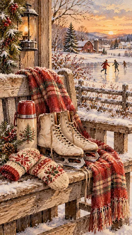 Winter American Nostalgic Illustrations