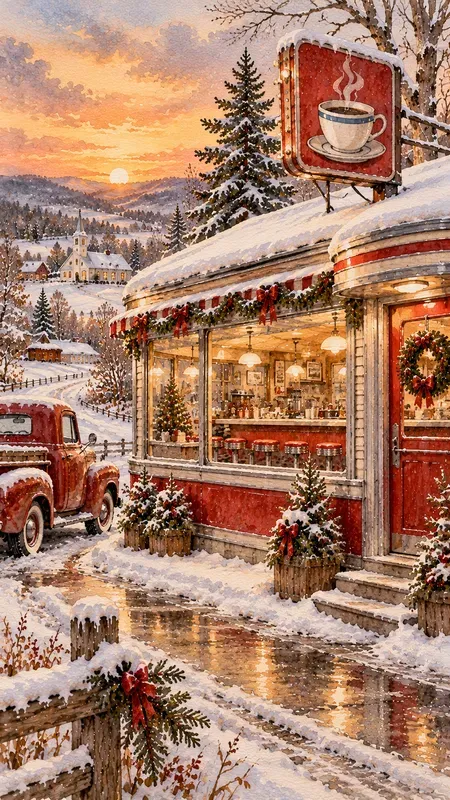 Winter American Nostalgic Illustrations
