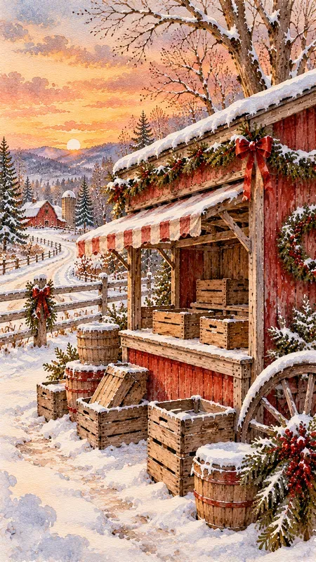 Winter American Nostalgic Illustrations