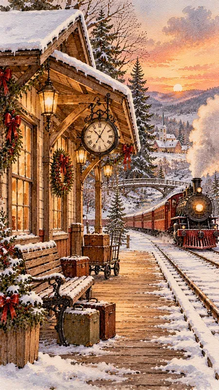 Winter American Nostalgic Illustrations