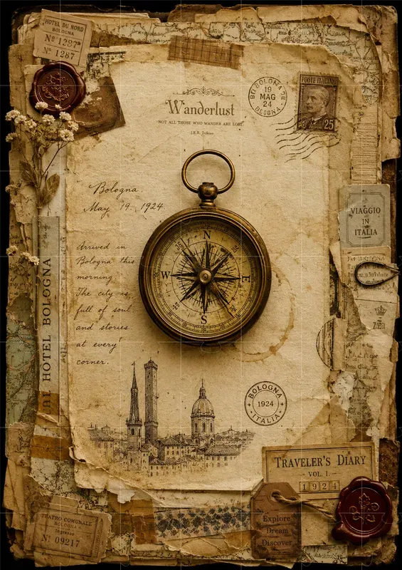 Vintage Travel Diary Ephemera
