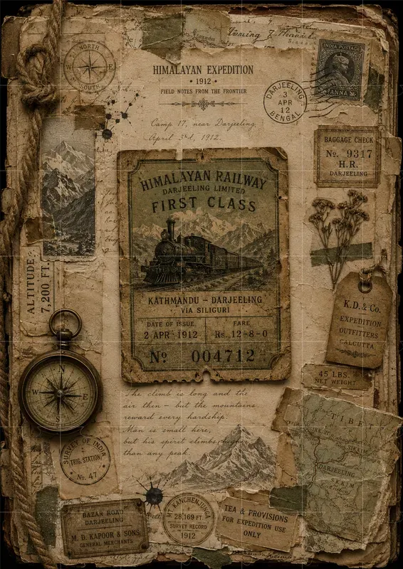 Vintage Travel Diary Ephemera