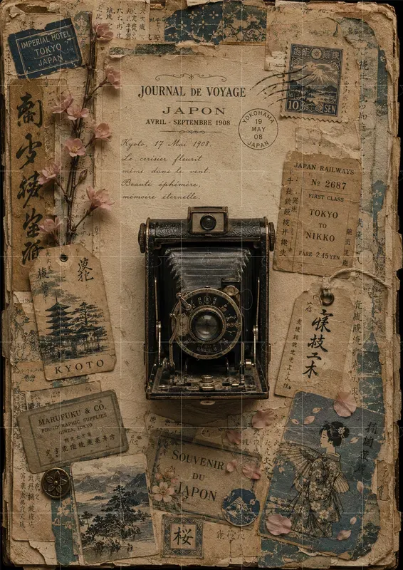 Vintage Travel Diary Ephemera