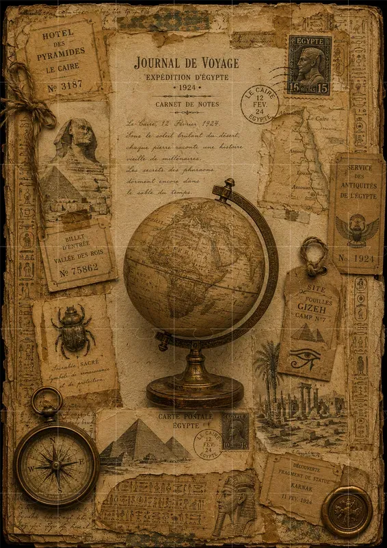 Vintage Travel Diary Ephemera