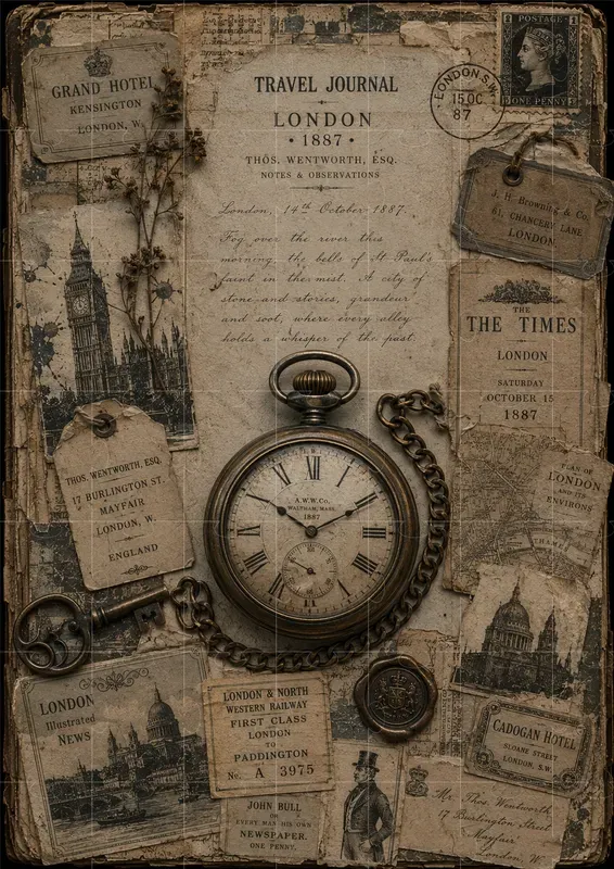 Vintage Travel Diary Ephemera