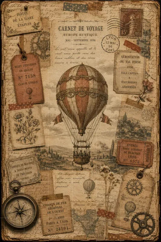Vintage Travel Diary Ephemera