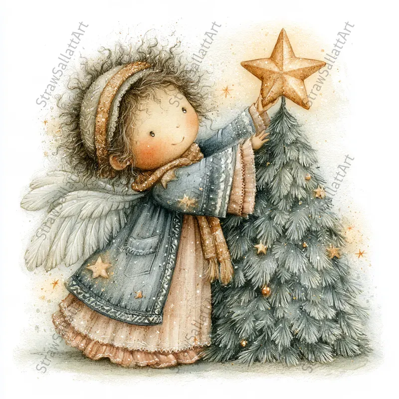 Cute Christmas Nativity Art Illustrations