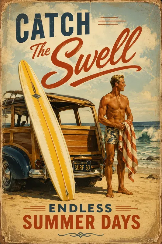 Vintage Americana Vehicle Posters