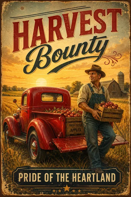 Vintage Americana Vehicle Posters