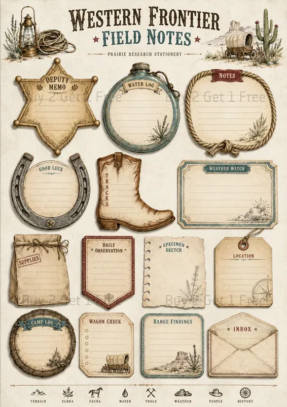 Western Sticky Notes Junk Journals
