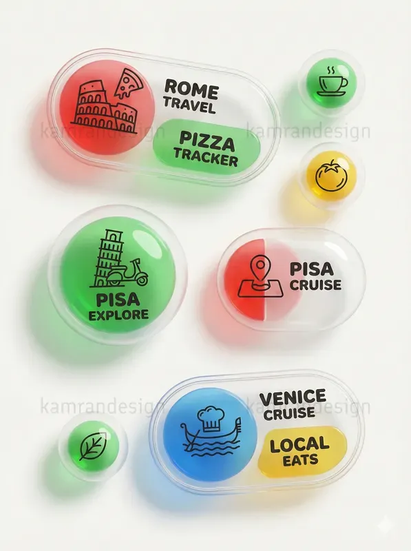 3D Glossy Glassmorphism UI Icons