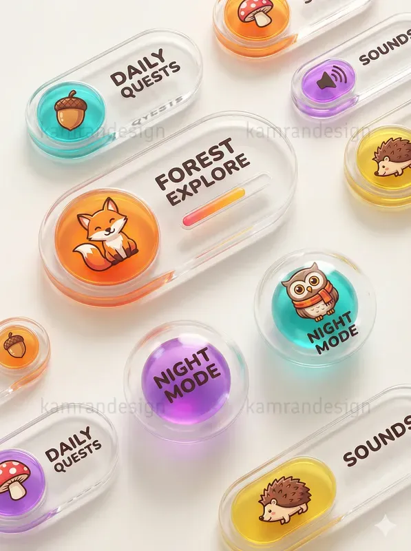3D Glossy Glassmorphism UI Icons