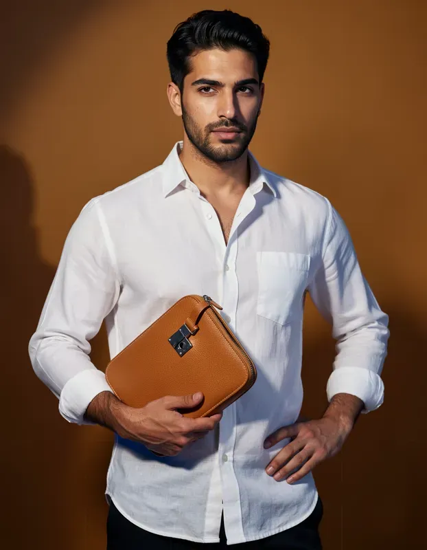 Mens Luxury Leather Handbag Editorials