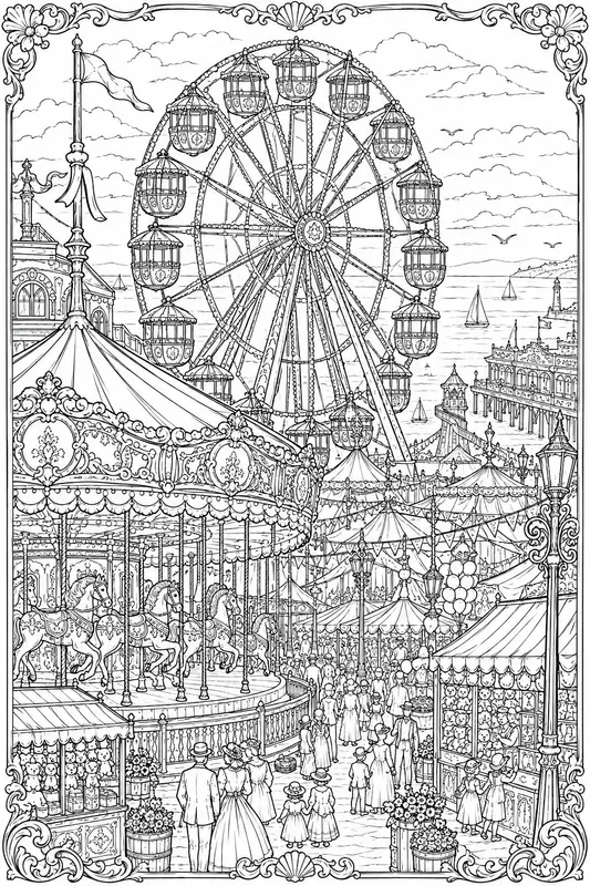 Vintage Circus Spectacle Coloring Books