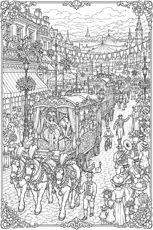 Vintage Circus Spectacle Coloring Books