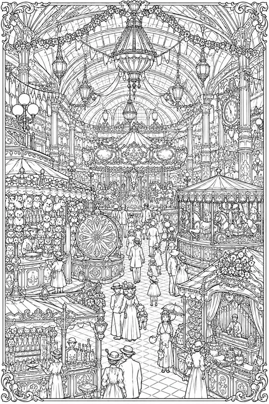 Vintage Circus Spectacle Coloring Books
