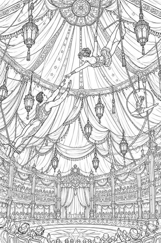 Vintage Circus Spectacle Coloring Books