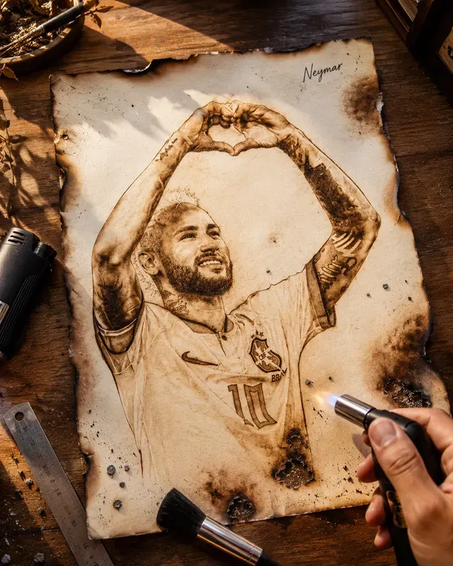 Paper Burn Art On Artist Desks