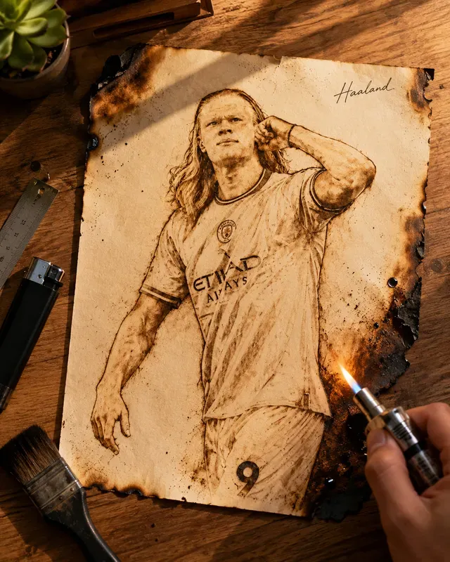 Paper Burn Art On Artist Desks