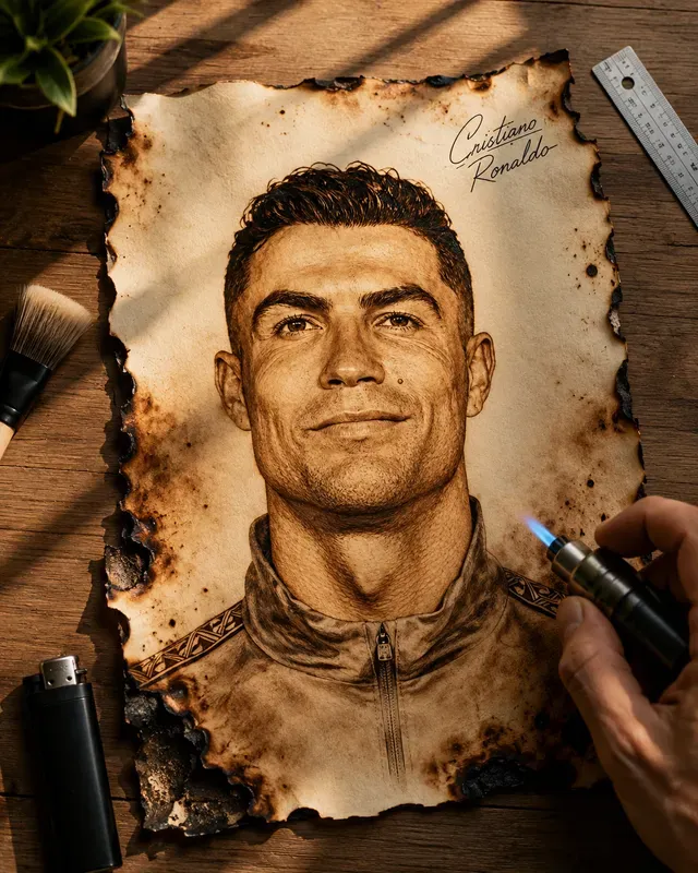 Paper Burn Art On Artist Desks