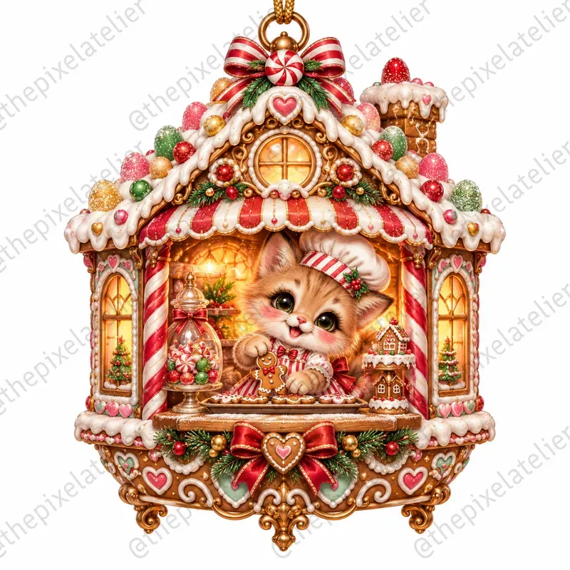 Whimsical Christmas Ornaments Clipart