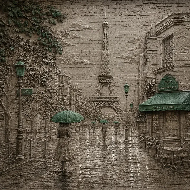 Emerald Umbrella Wall Art