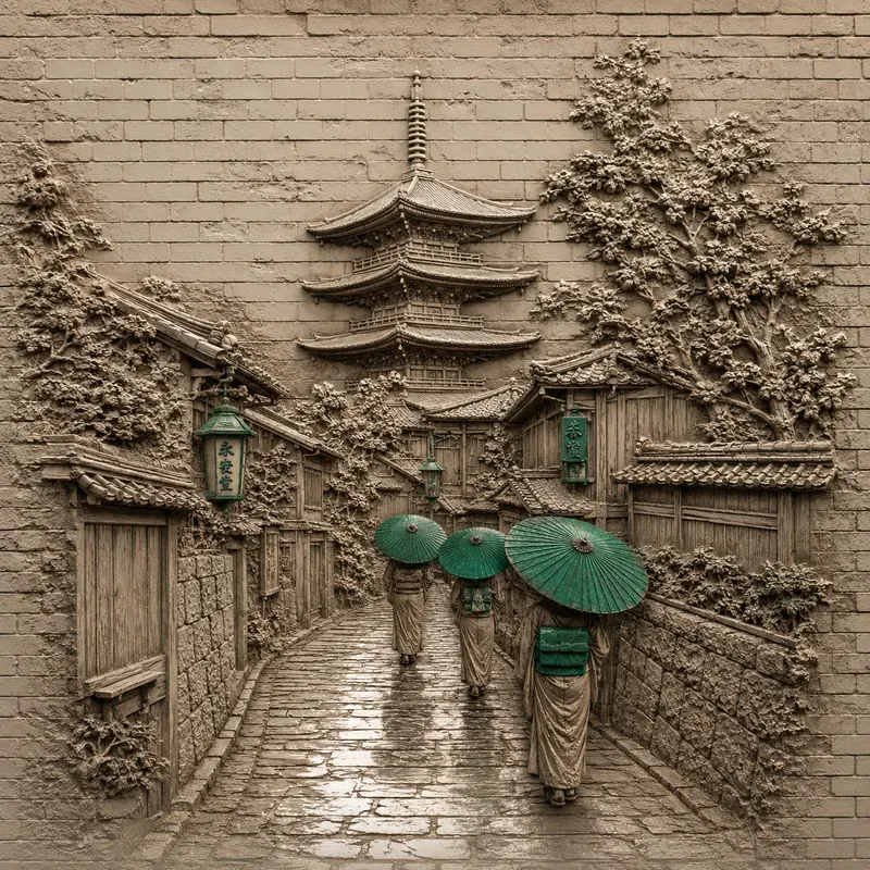 Emerald Umbrella Wall Art