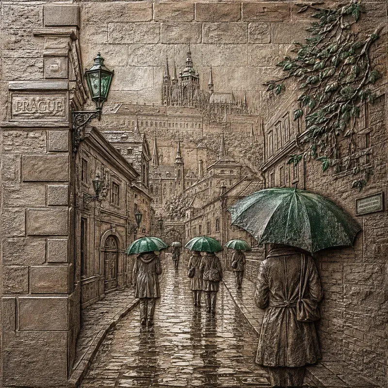 Emerald Umbrella Wall Art