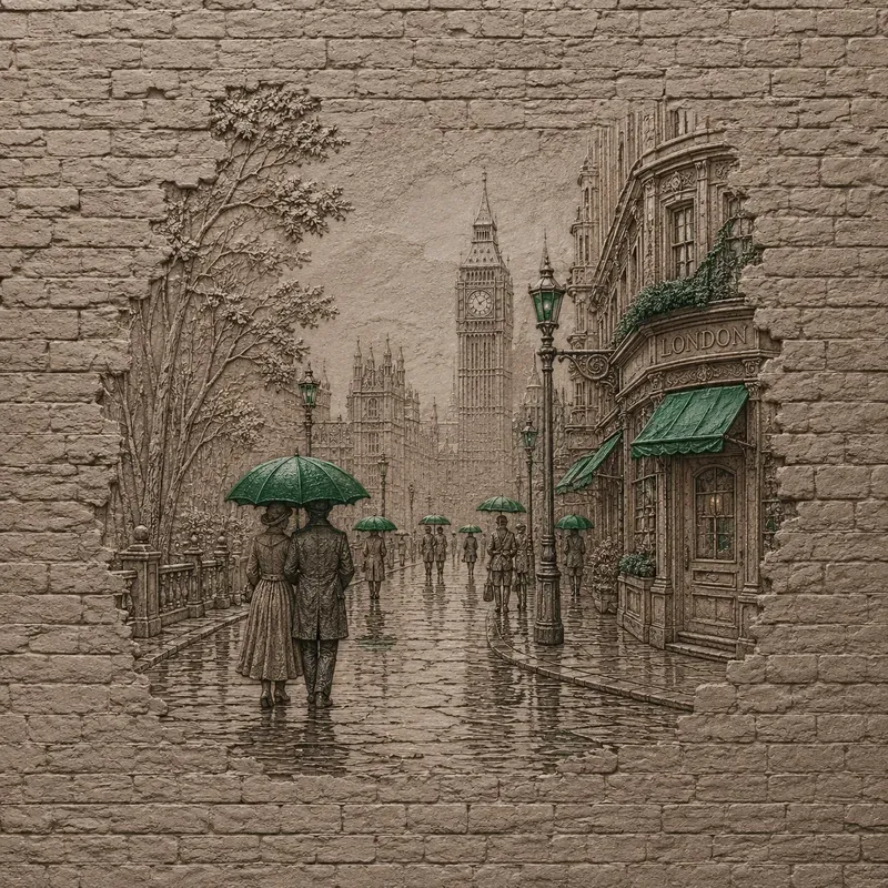 Emerald Umbrella Wall Art