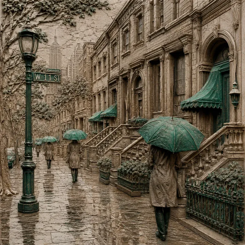 Emerald Umbrella Wall Art