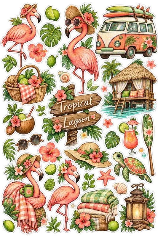 Cozy Whimsical Rustic Sticker Set Cliparts