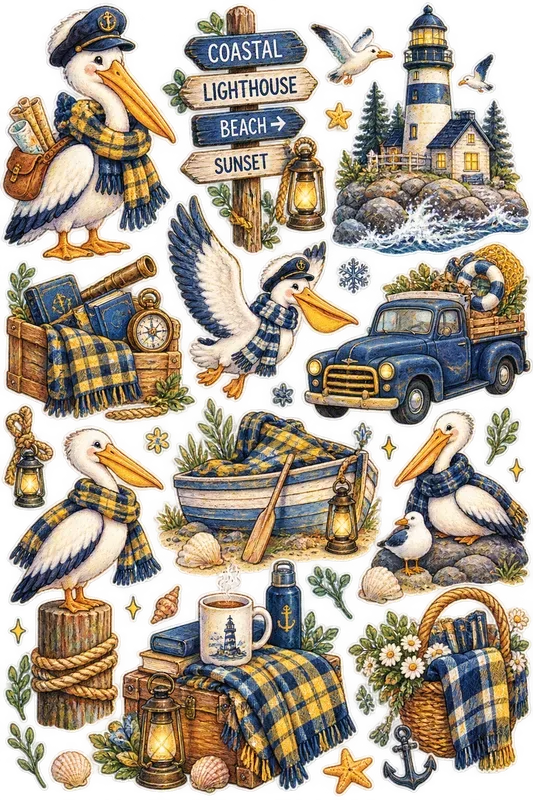 Cozy Whimsical Rustic Sticker Set Cliparts