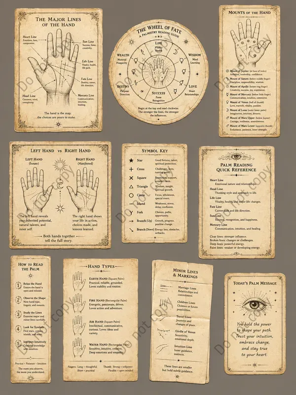 Vintage Fortune Chart Cutouts
