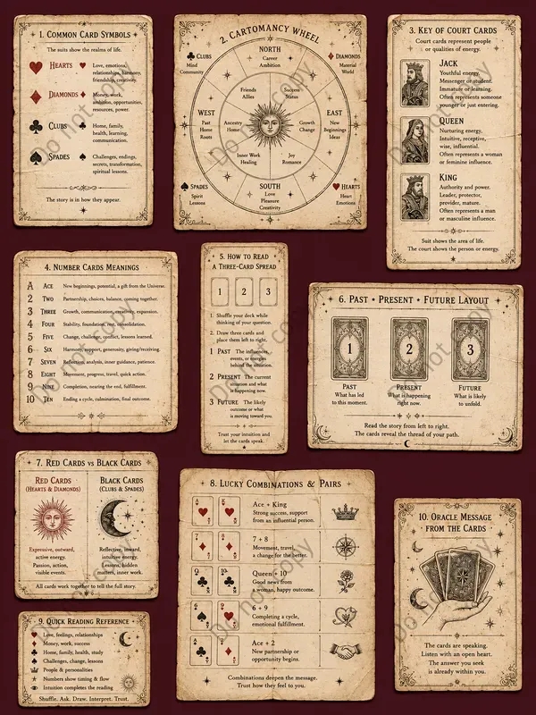 Vintage Fortune Chart Cutouts